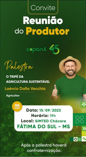 Laercio Dalla Vecchia fará palestra em Fátima do Sul dia 15/09